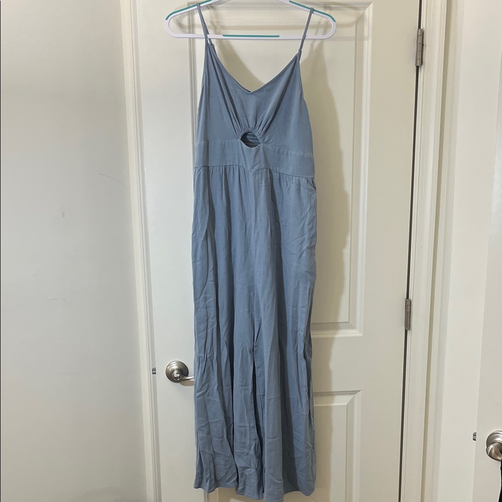 Blue Keyhole Cutout Romper